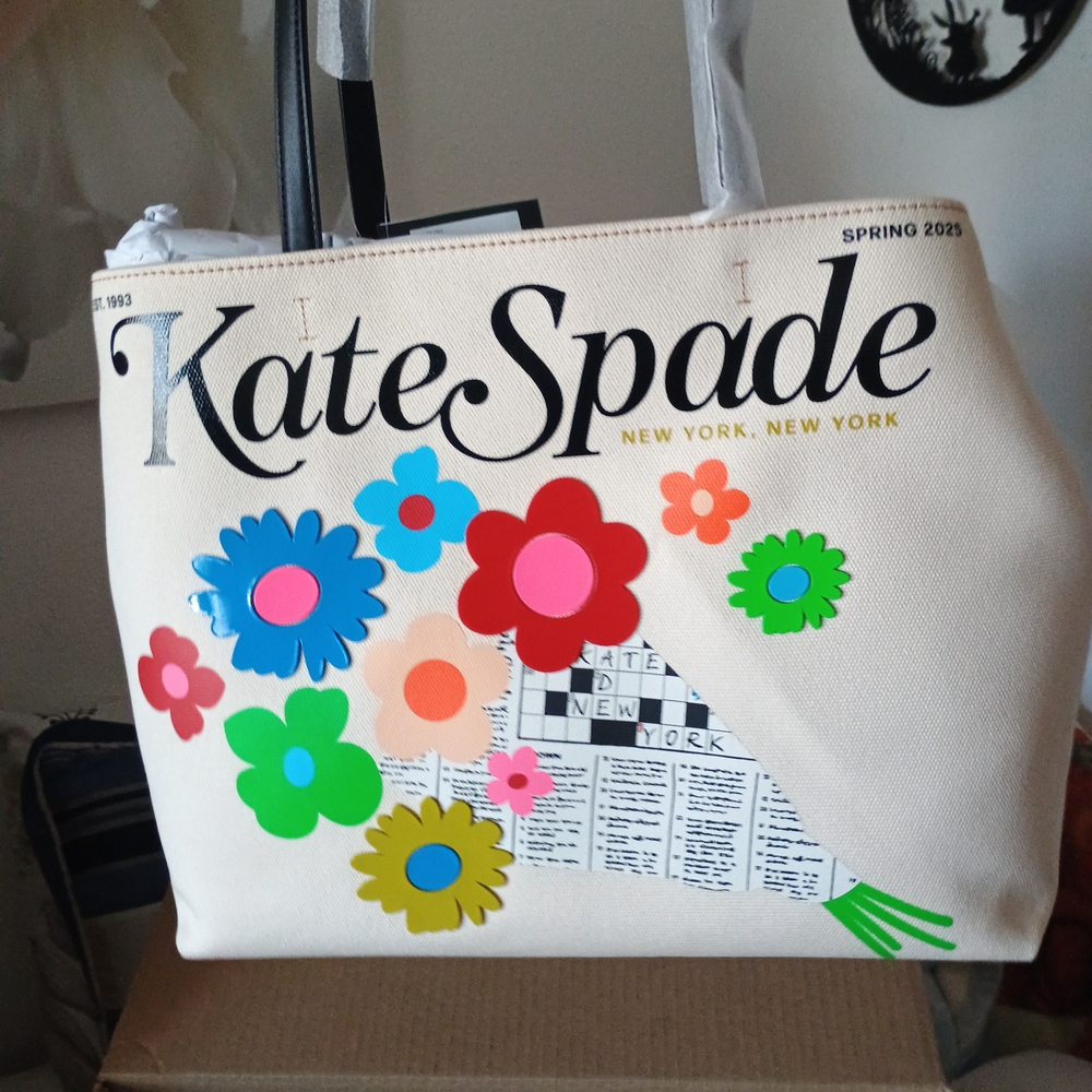 Kate Spade Cream Floral Tote Bag - Picture 2 of 9